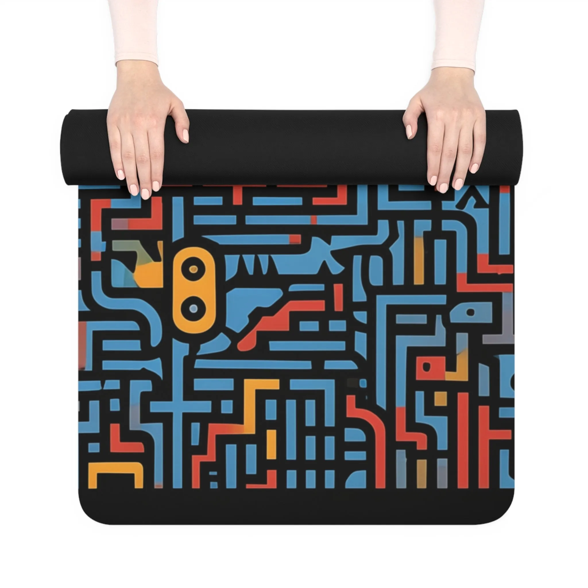 Rubber Yoga Mat- Linear Philadelphia Stripes
