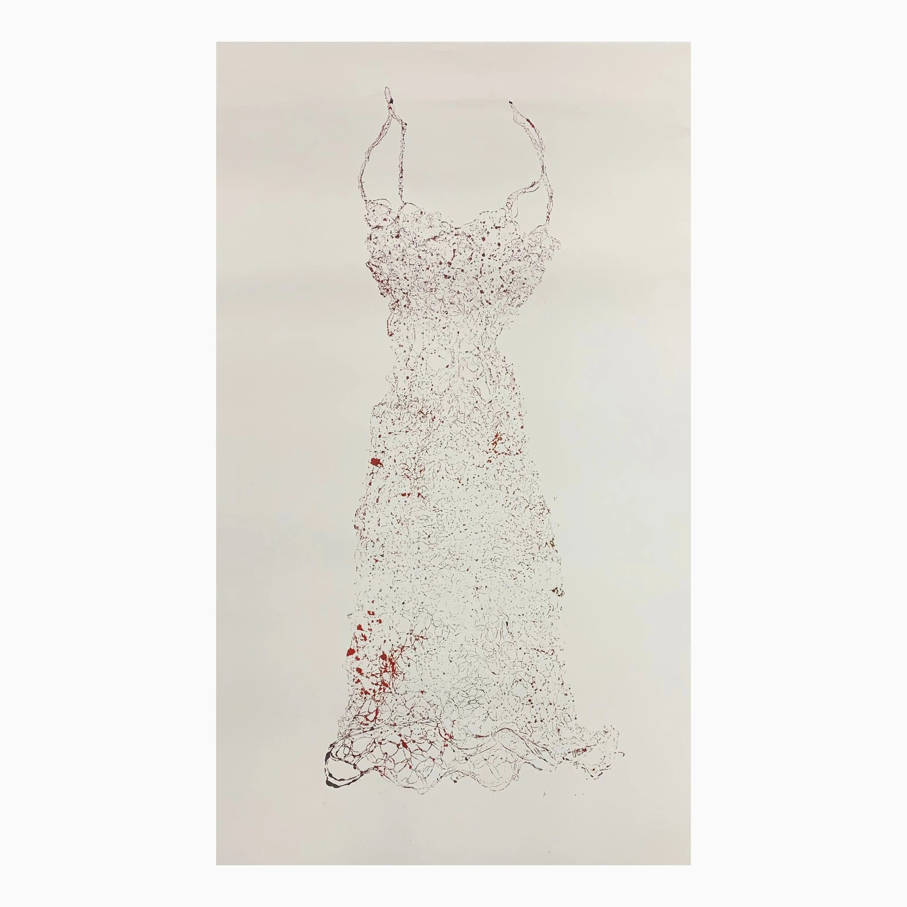 Rubrum (Red) Dress Collagraph