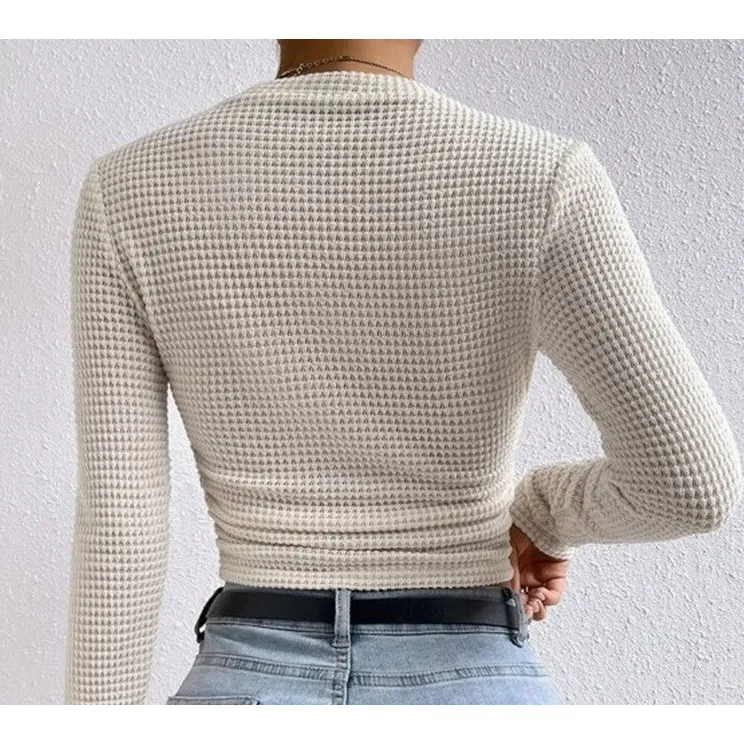 Ruched Waffle Tee