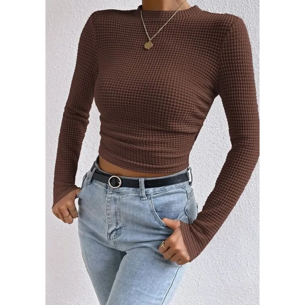 Ruched Waffle Tee
