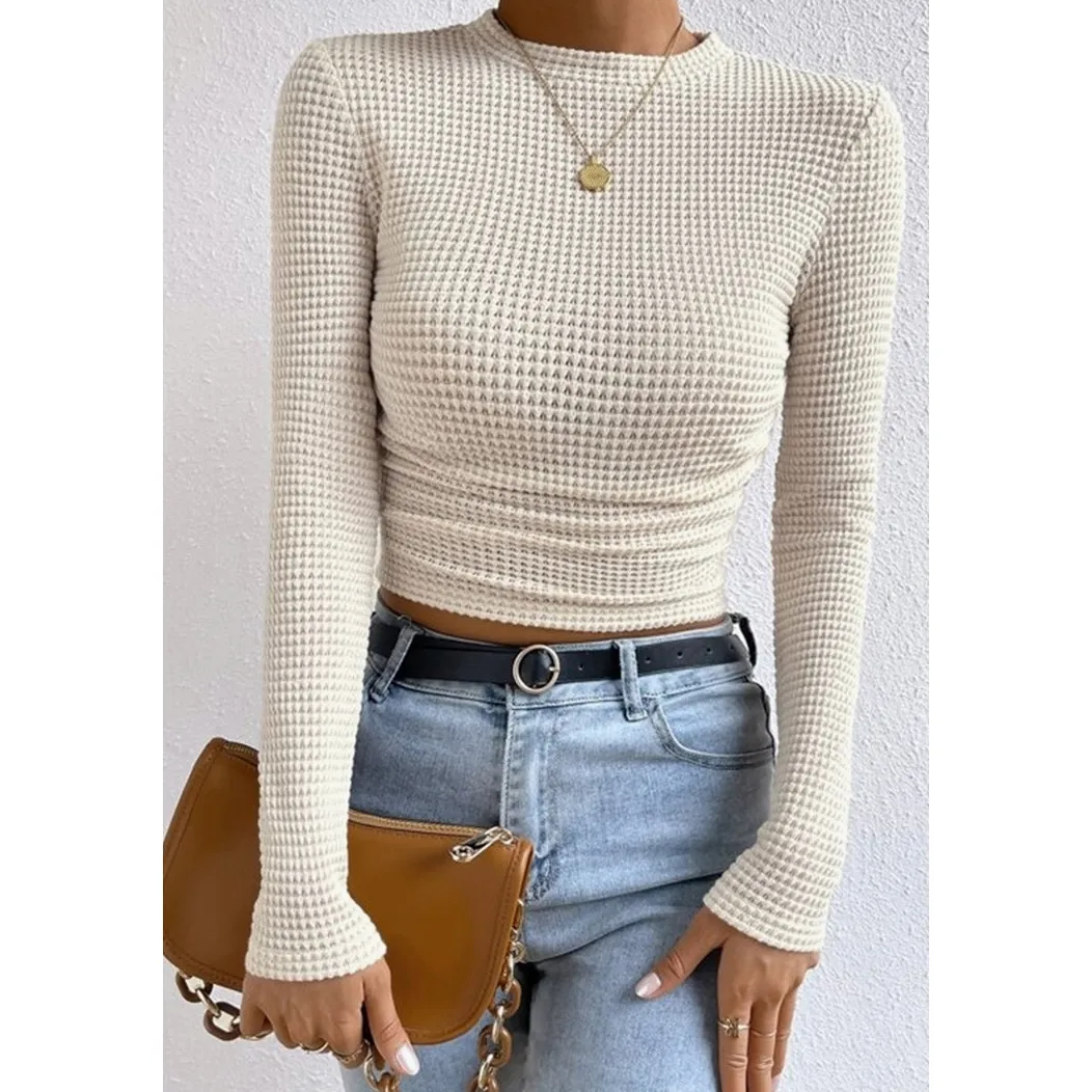 Ruched Waffle Tee