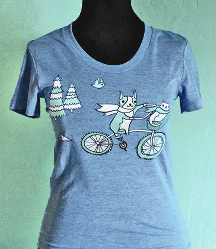 SALE: Bike Animals T-shirt (Vintage Blue)