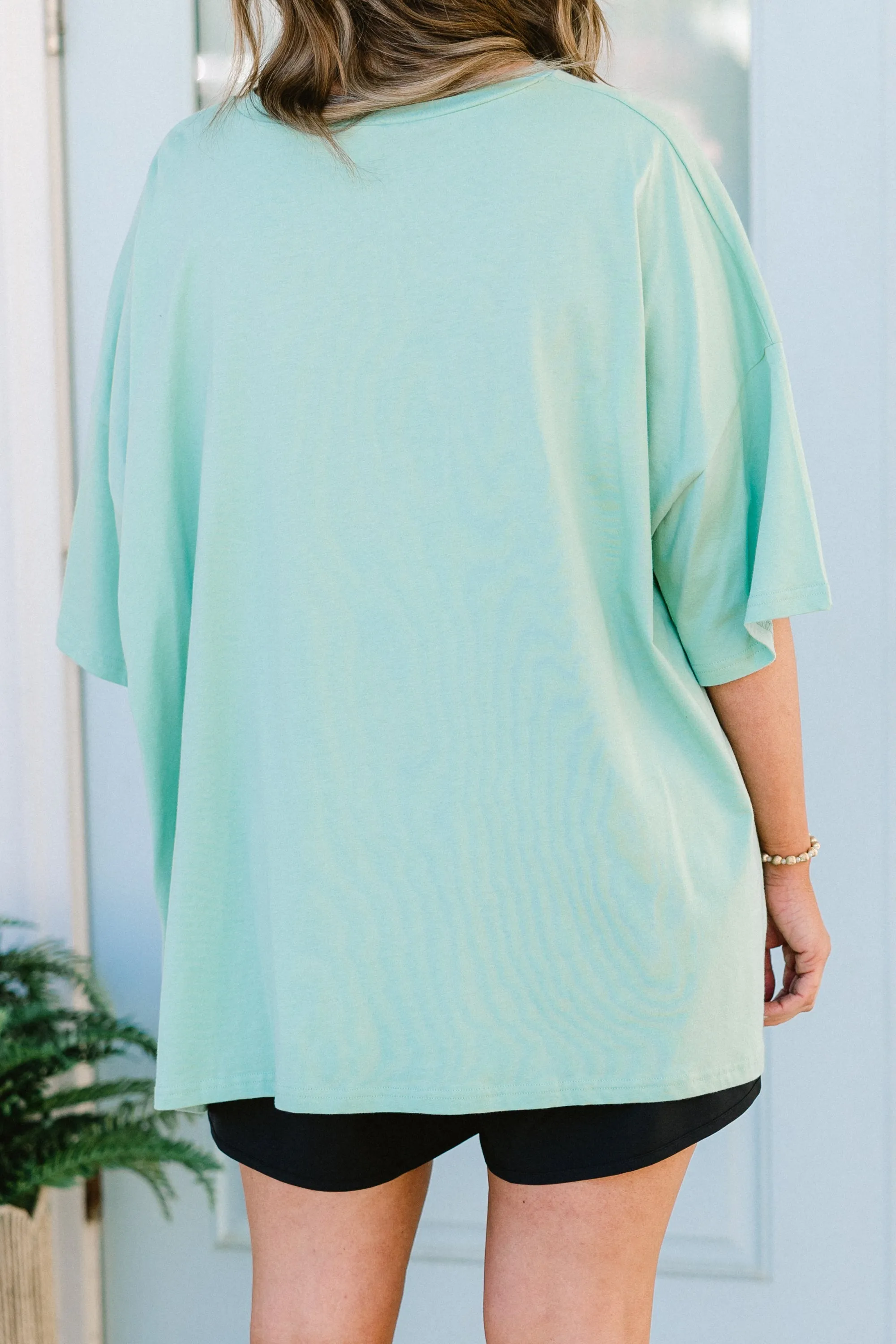 Salty Babe Boyfriend Tee, Light Green