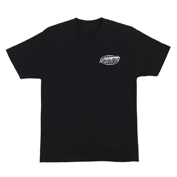 Santa Cruz Global Flame Dot Mono T-Shirt - Black