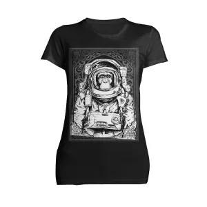 Science Space Monkey Astronaut Launch Nerdy Geek Chic Ironic Official Women's T-shirt