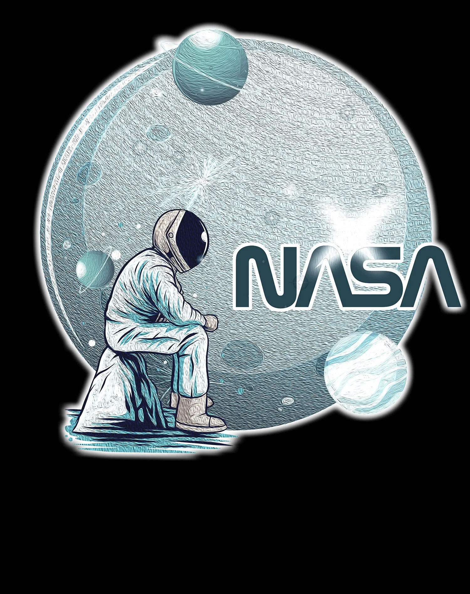 Science Space NASA Astronaut Moon Rock Star Nerd Geek Chic Official Men's T-shirt