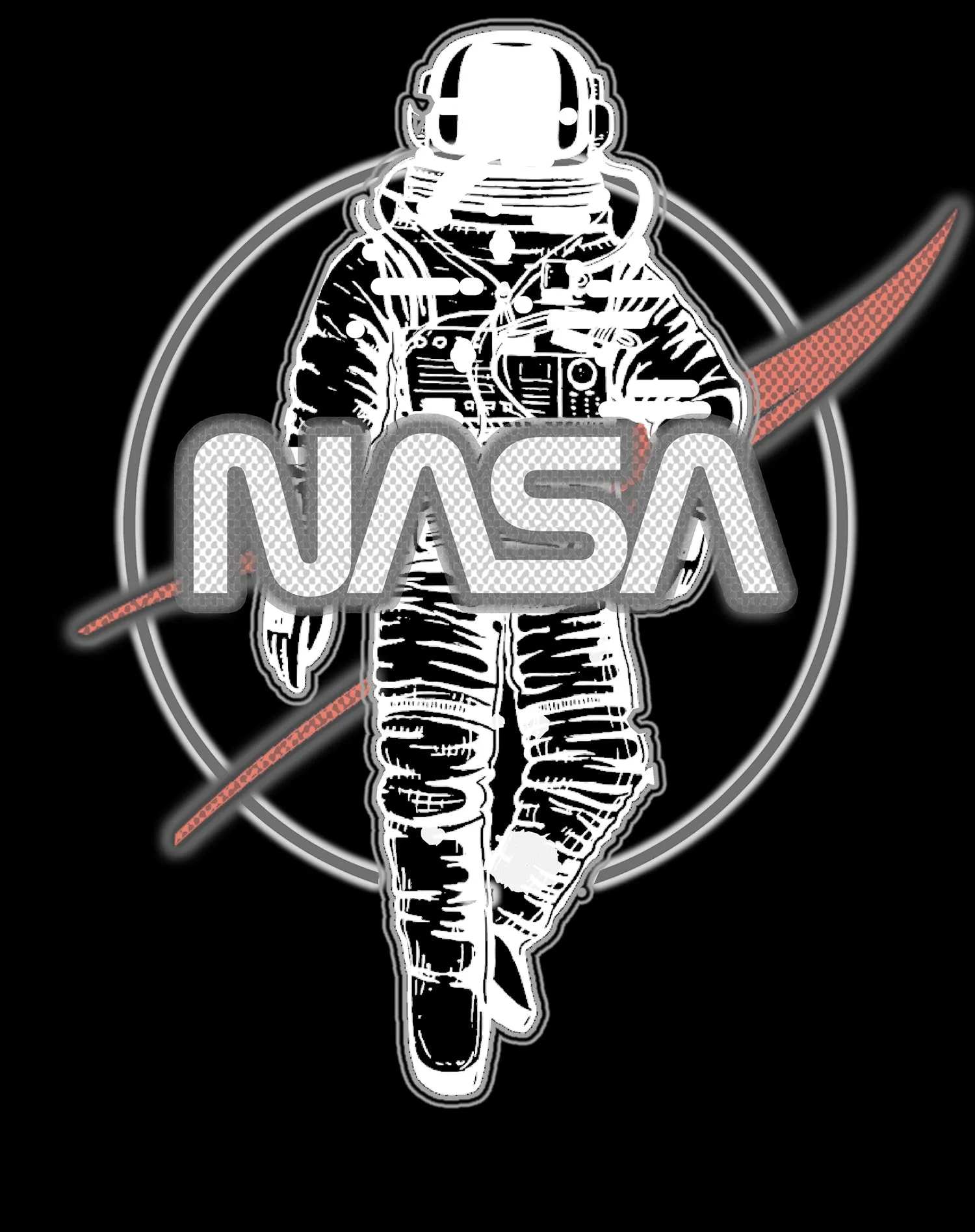 Science Space NASA Logo Retro 70s Astronaut Nerd Geek Chic Official Men's T-shirt