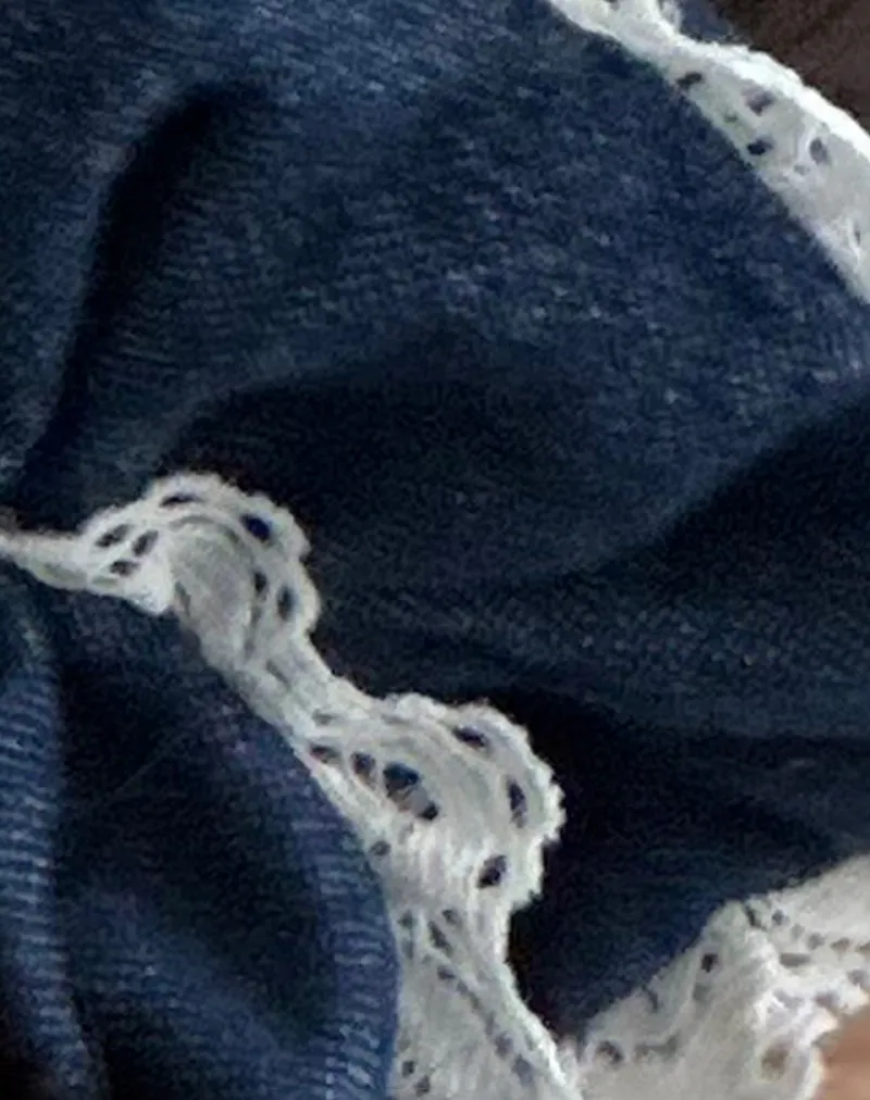 Scrunchie in Denim Chambray with Lace