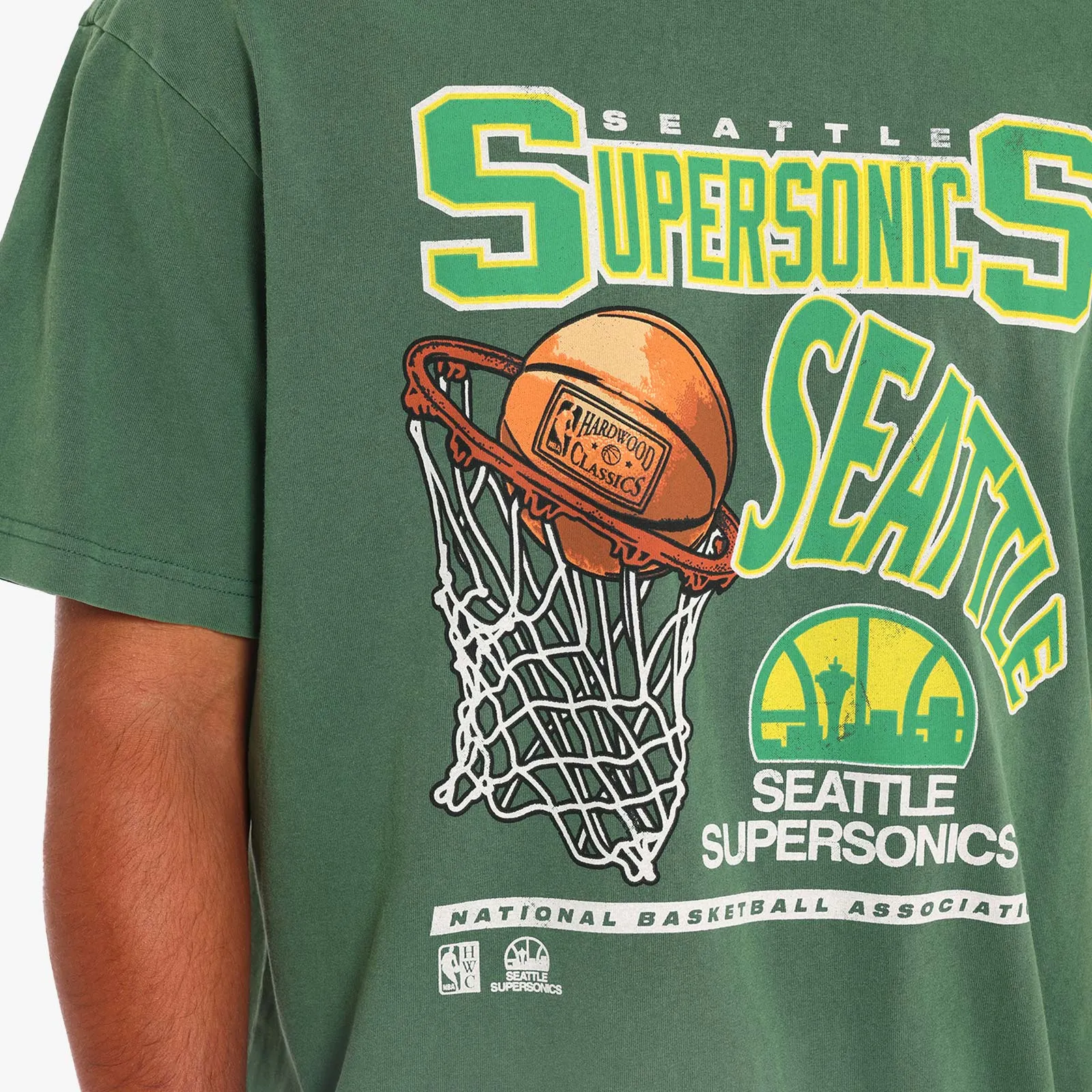 Seattle SuperSonics Hoop Tee - Faded Green