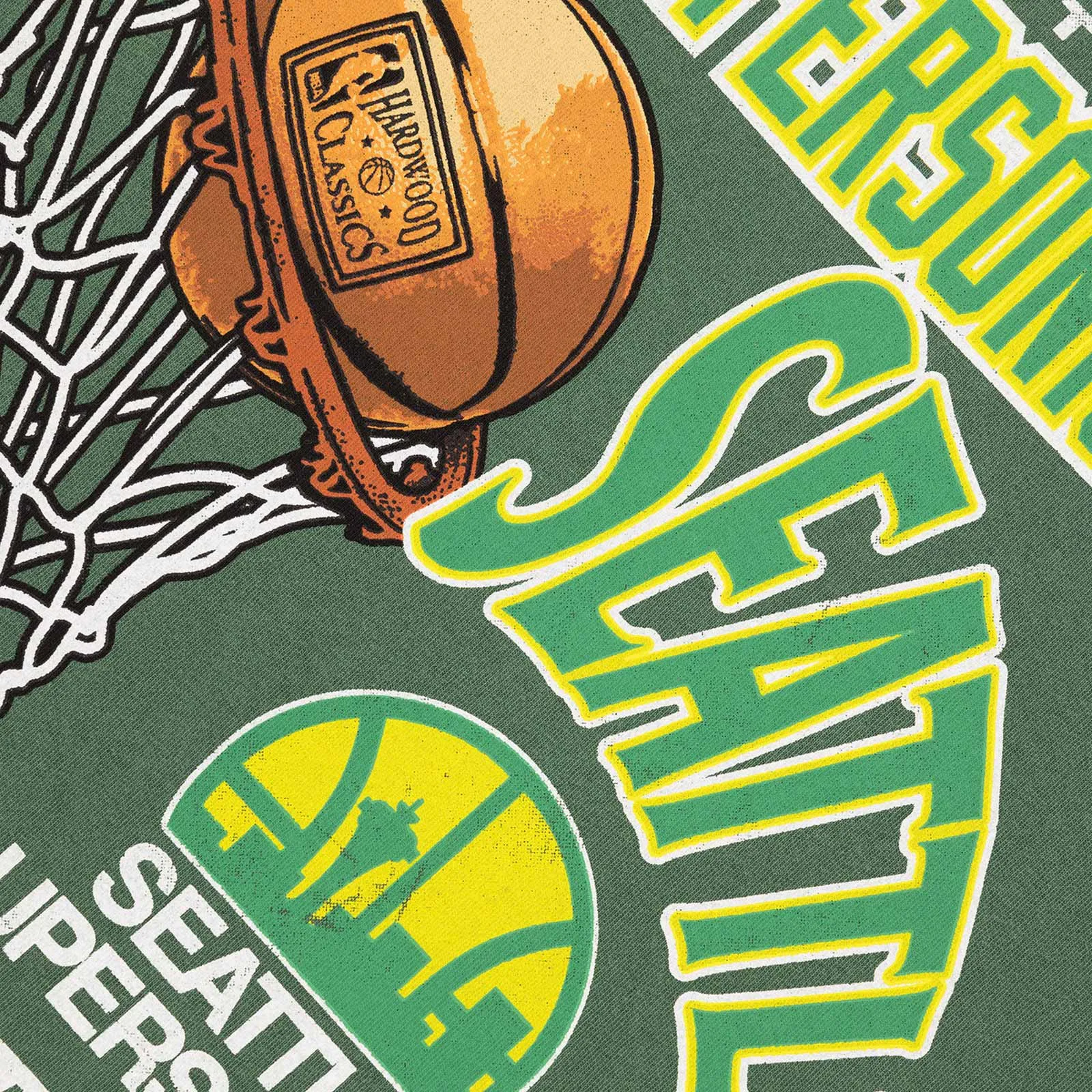 Seattle SuperSonics Hoop Tee - Faded Green