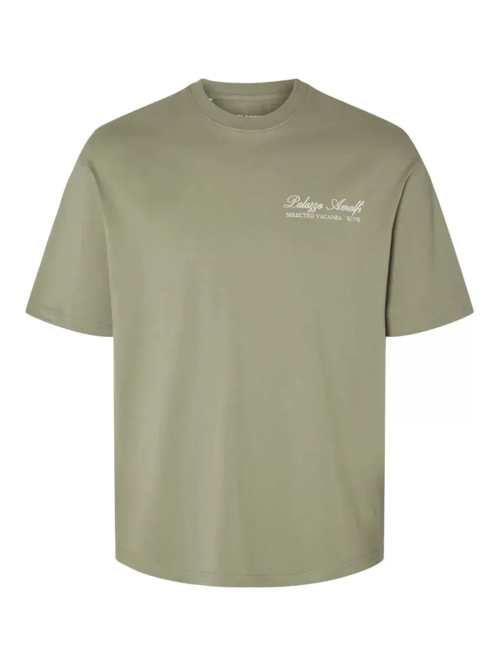 Selected Homme Gib Print Tee In Vetiver