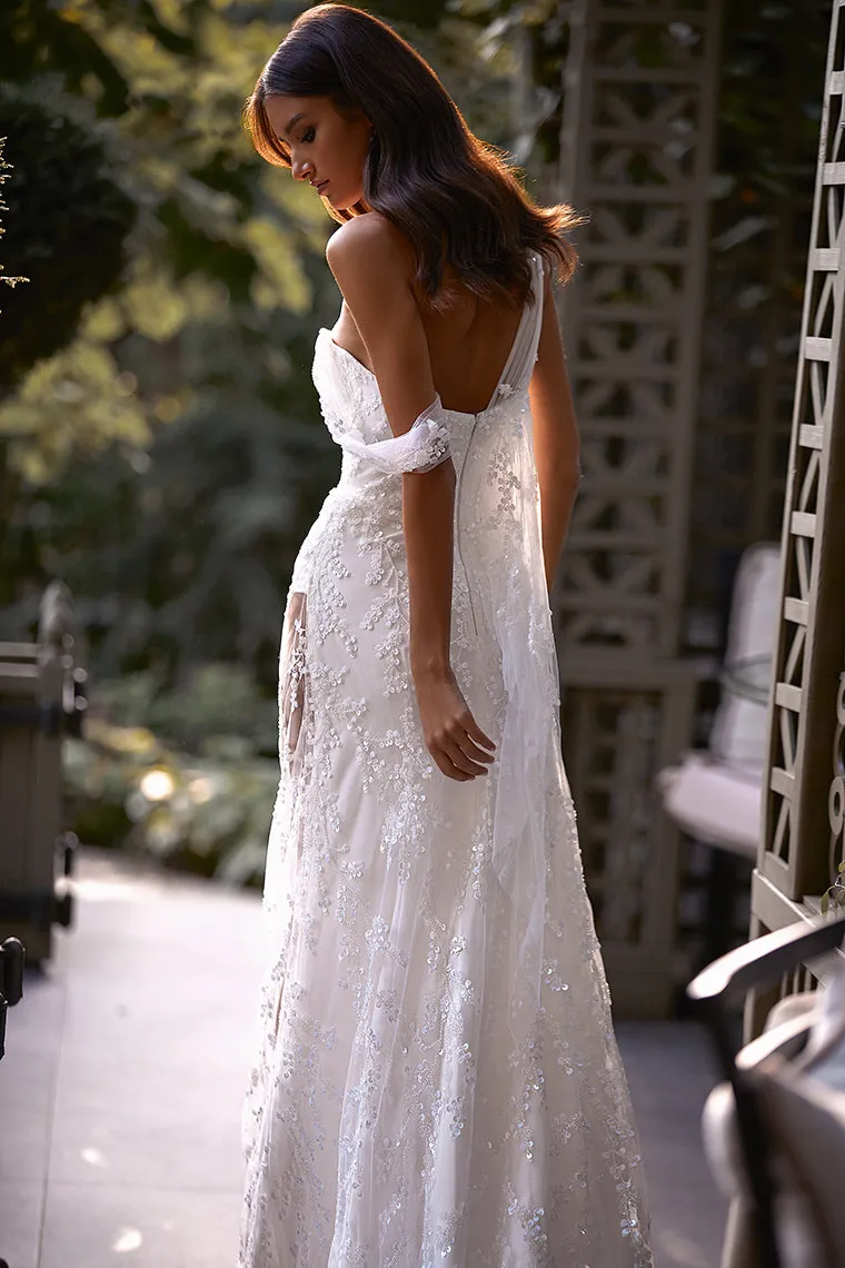 Sexy Lace  Split Mermaid Wedding Dress Spaghetti Strap Sleeveless  Bridal Gown New robe de mariage