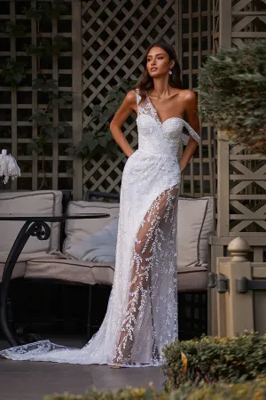 Sexy Lace  Split Mermaid Wedding Dress Spaghetti Strap Sleeveless  Bridal Gown New robe de mariage