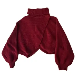 Shein Women's Red Cropped Cross Turtleneck Knit Sweater, Size XL
