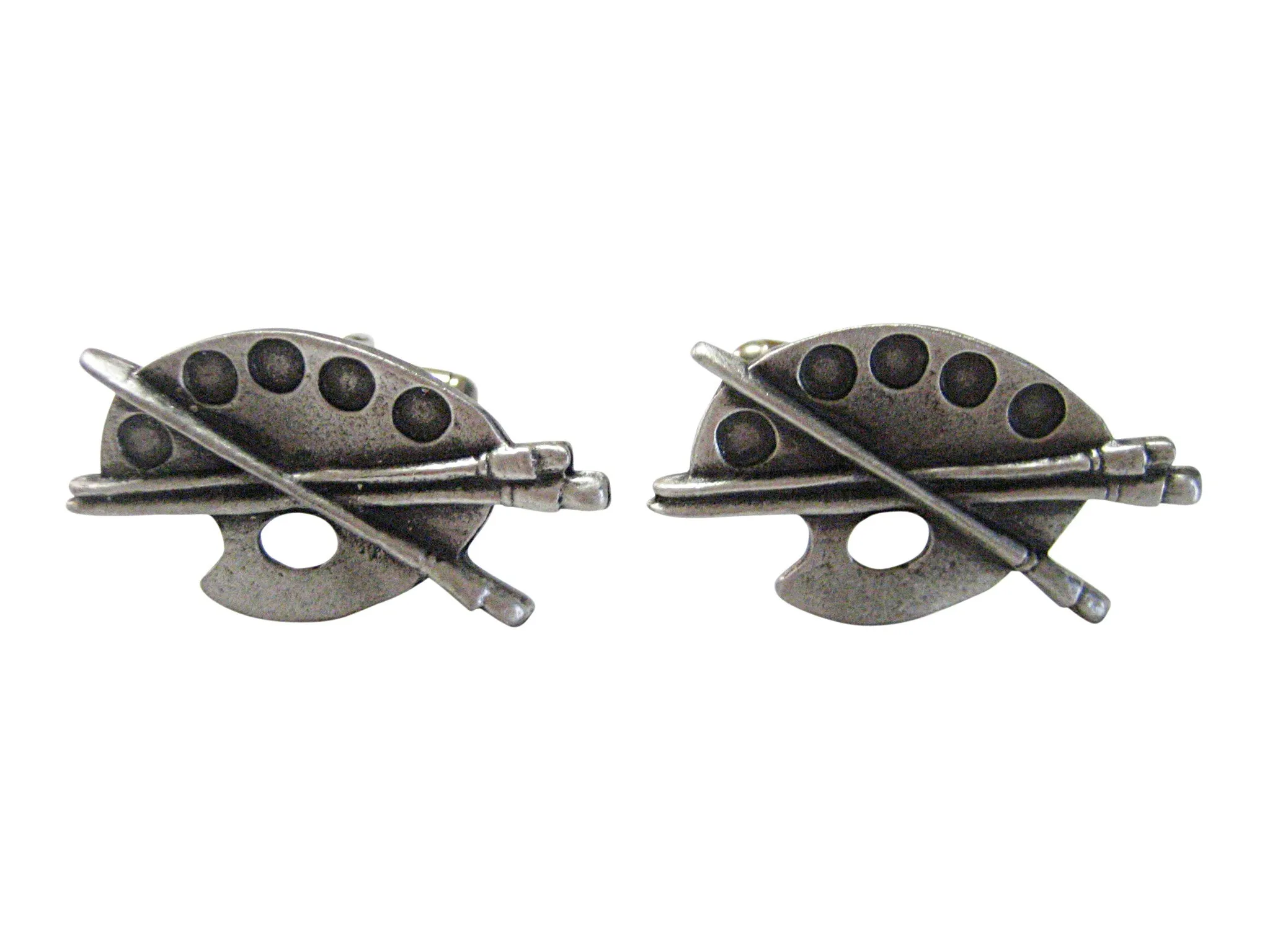 Silver Toned Textured Art Palette Cufflinks