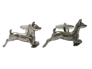 Silver Toned Textured Deer Cufflinks