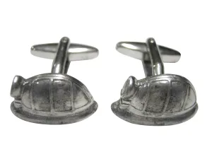 Silver Toned Textured Mining Helmet Cufflinks