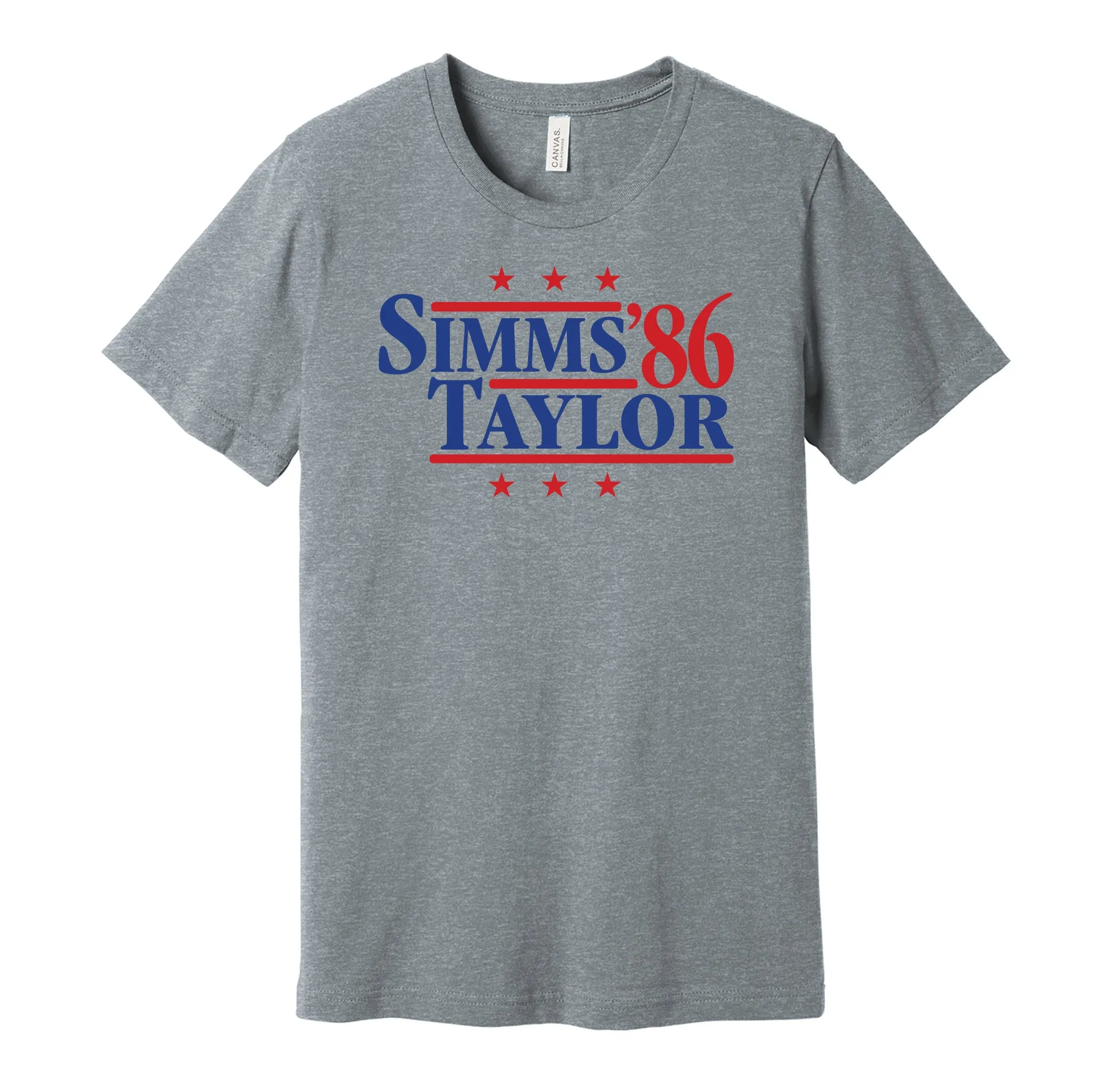 Simms & Taylor '86 - New York Football Legends Political Campaign Parody T-Shirt - Hyper Than Hype Shirts