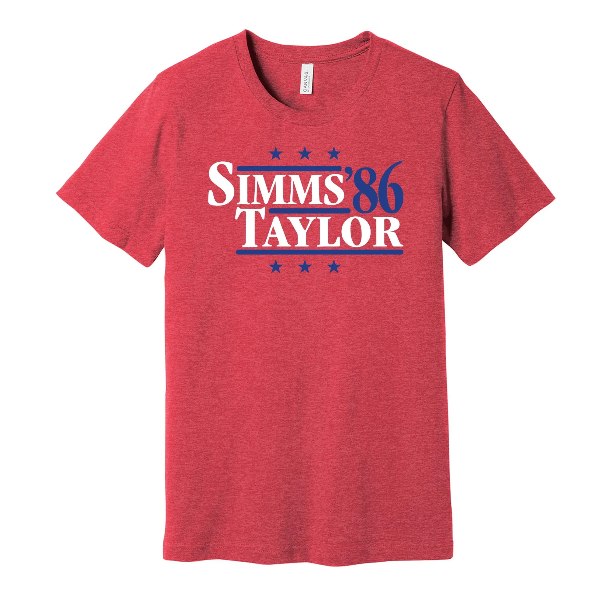 Simms & Taylor '86 - New York Football Legends Political Campaign Parody T-Shirt - Hyper Than Hype Shirts