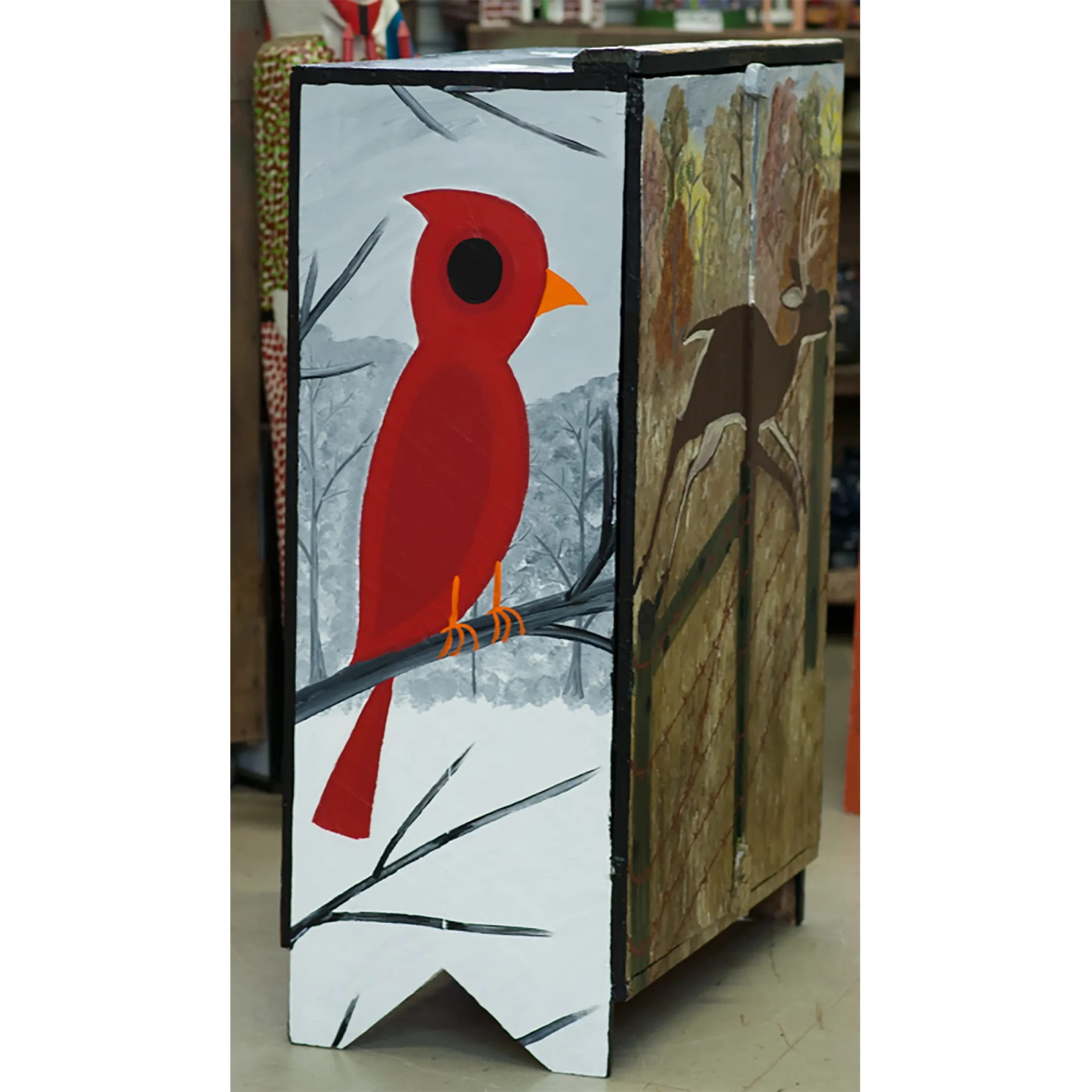 Six Paintings Hand Made Cabinet