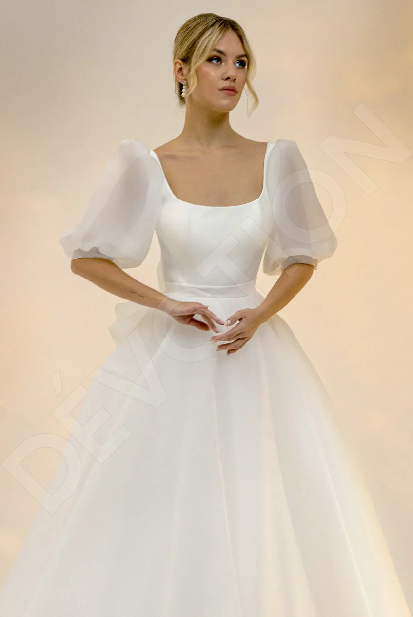 Skyler Princess/Ball Gown Square Light Ivory Wedding dress