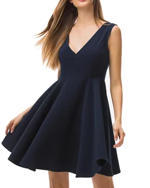 Sleeveless V-Neck Cocktail Dress