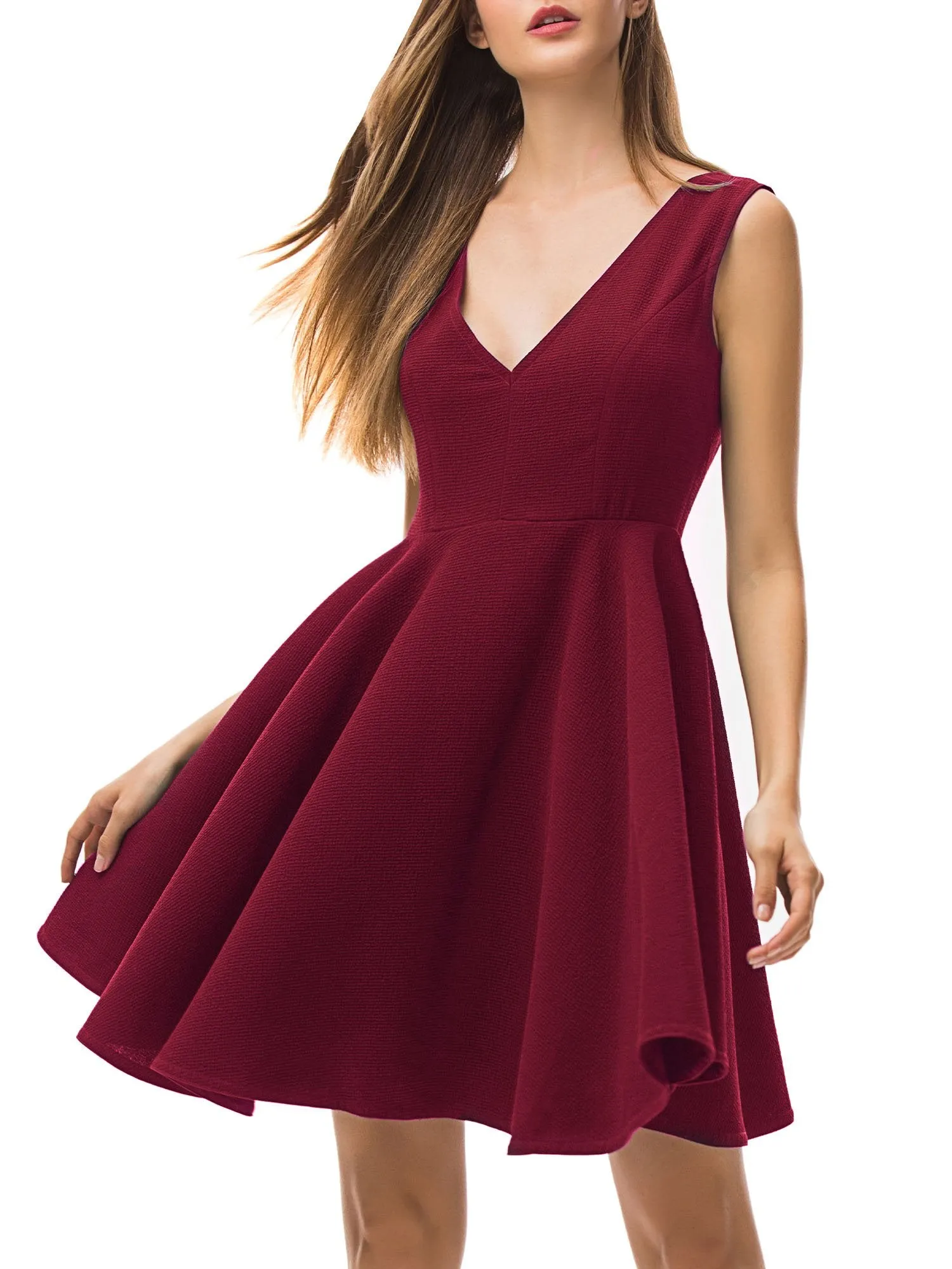 Sleeveless V-Neck Cocktail Dress