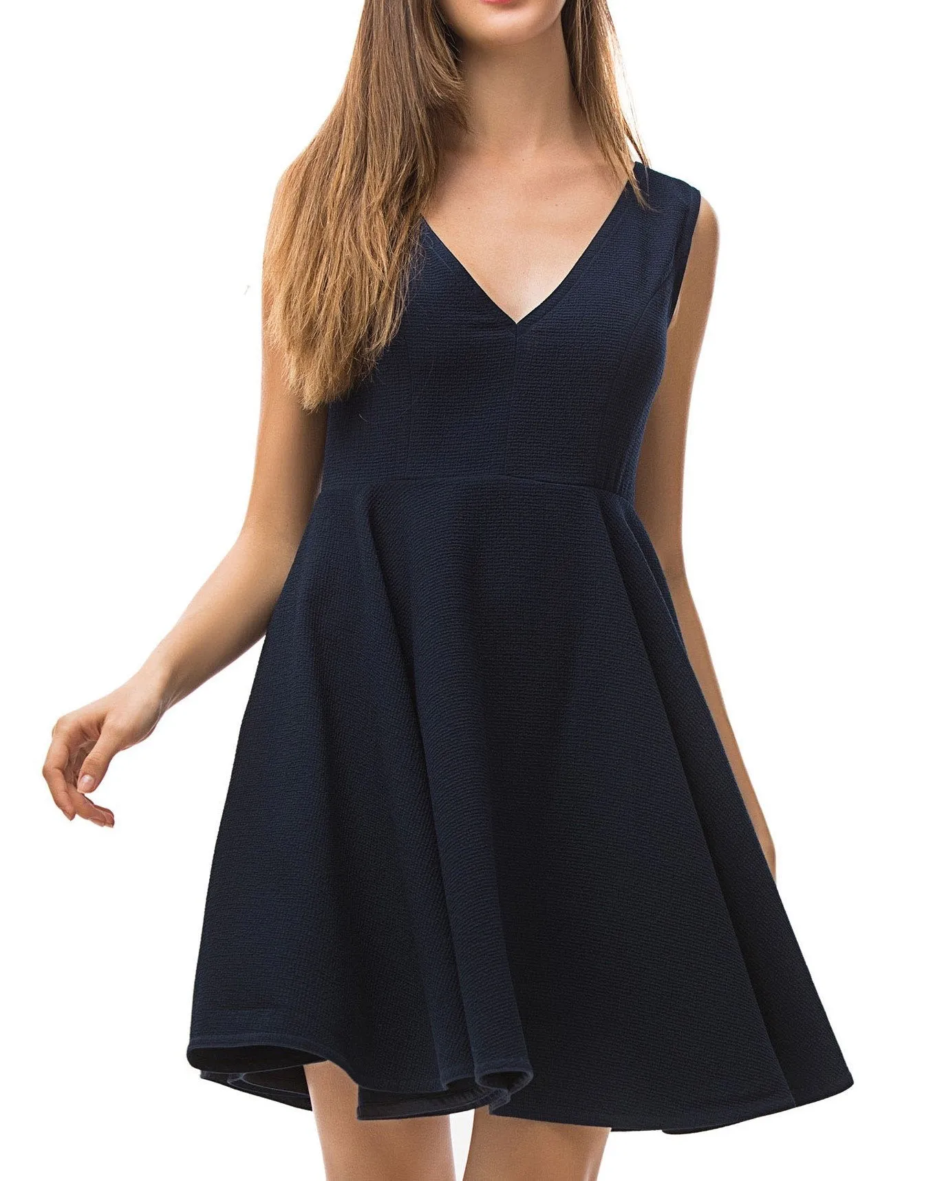 Sleeveless V-Neck Cocktail Dress