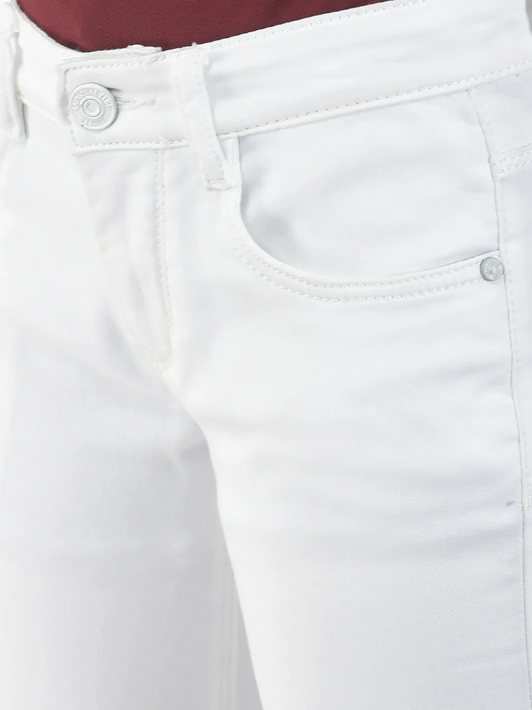 Slim-Fitting White Jeans
