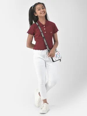 Slim-Fitting White Jeans
