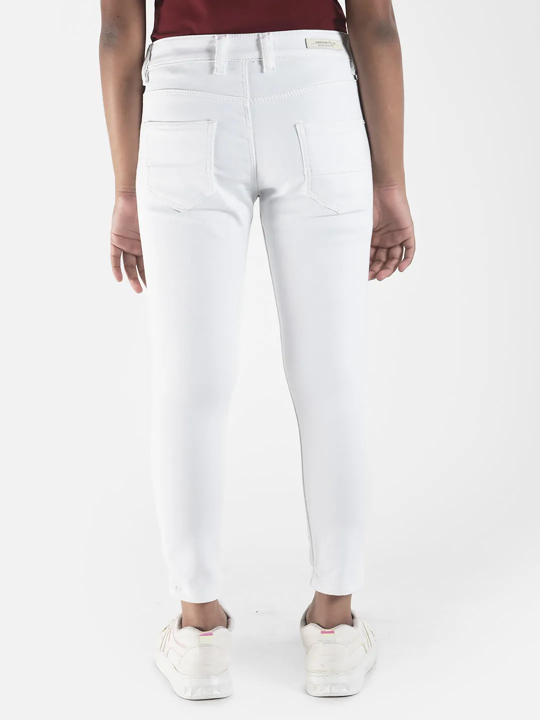 Slim-Fitting White Jeans