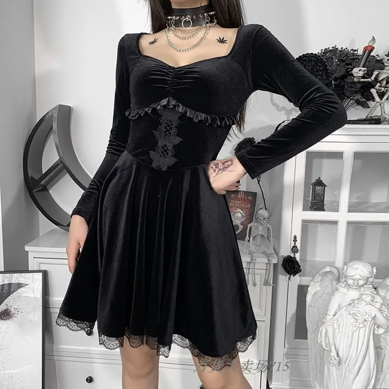 Slim lace long sleeve dress  KF50035