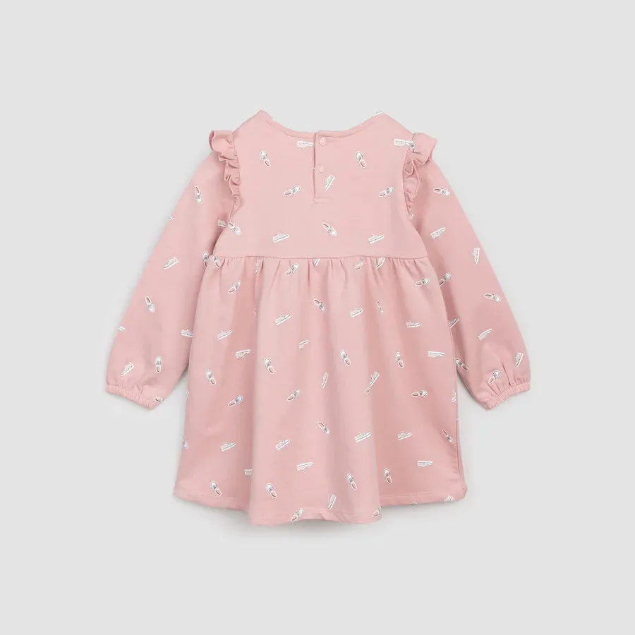 Sneaker Print on Rose Terry Dress