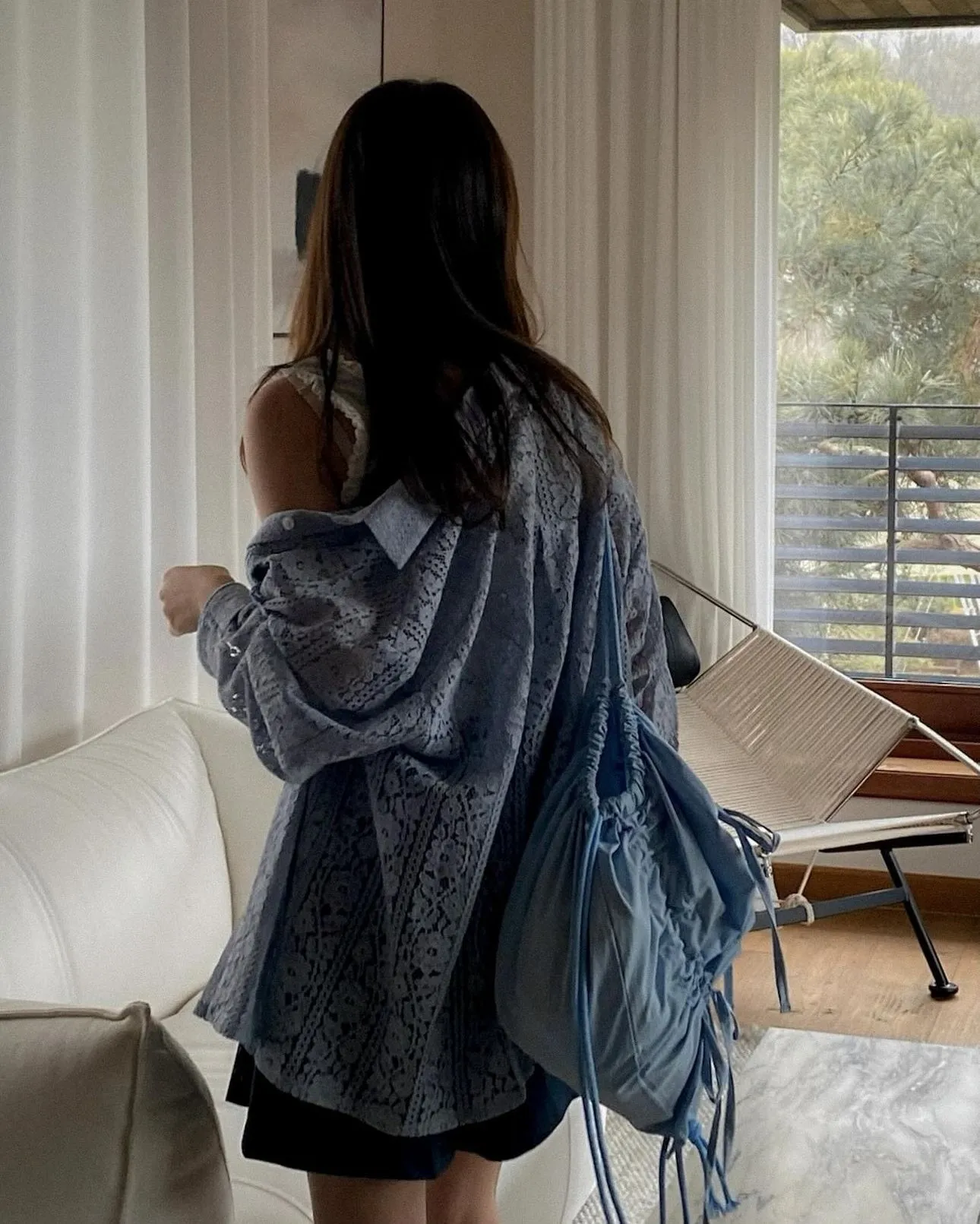 Soft Textured Lace Oversized Shirts