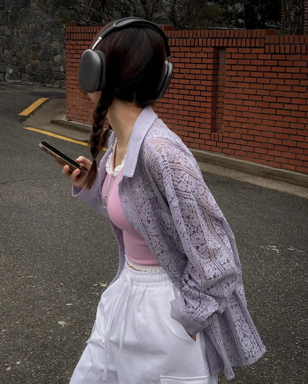 Soft Textured Lace Oversized Shirts