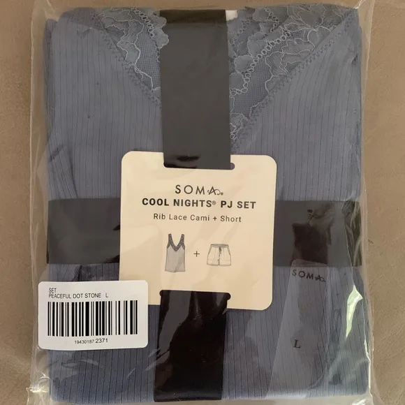 SOMA Cool Nights® Rib Lace Cami &amp;Shorts Pajama Set
