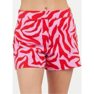 SPANX Polished On the Print 4&quot; Shorts True Red Zebra Stripe Size Medium