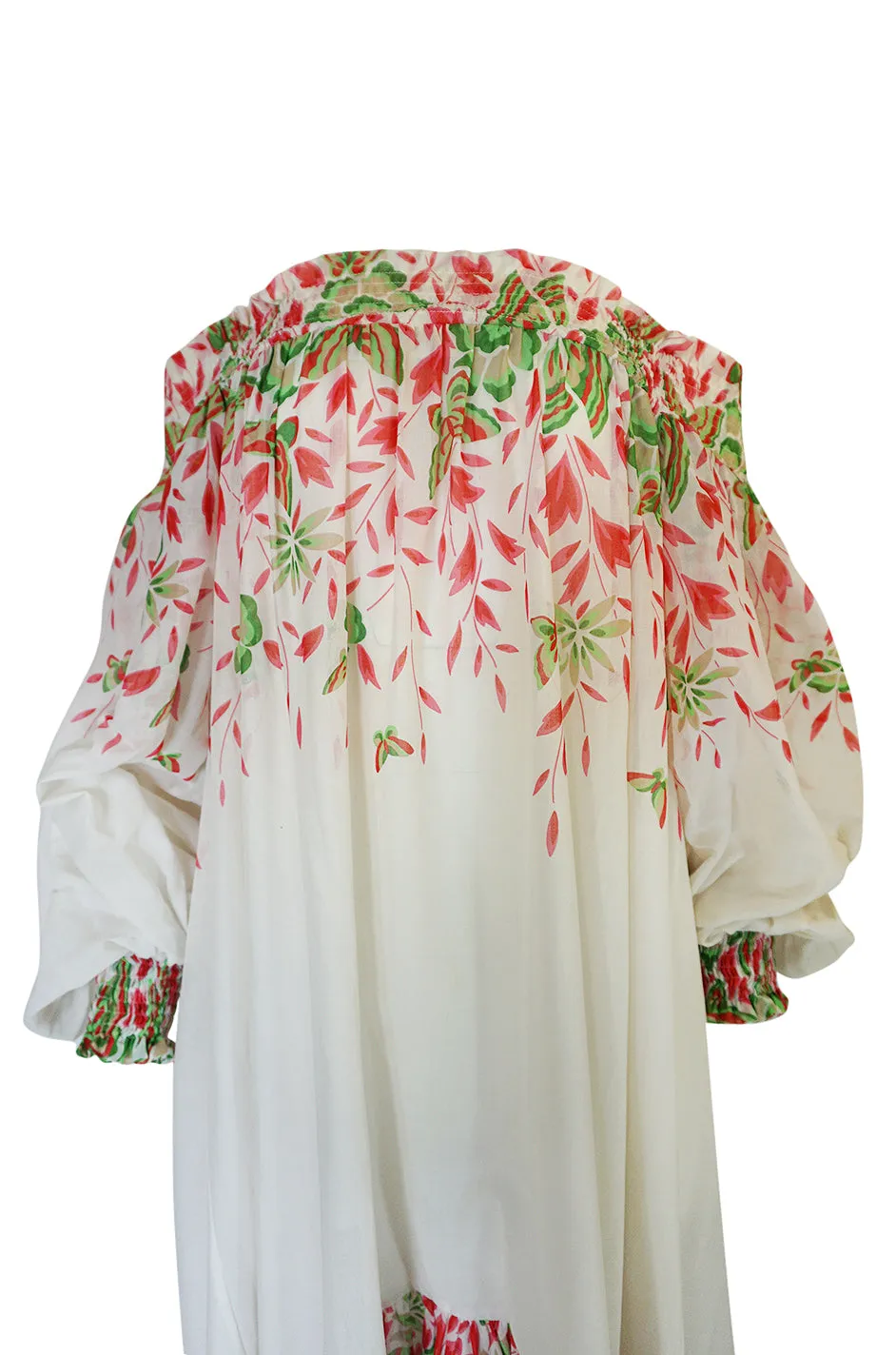 Spring 1978 Yves Saint Laurent Off Shoulder Voluminous Smock Dress