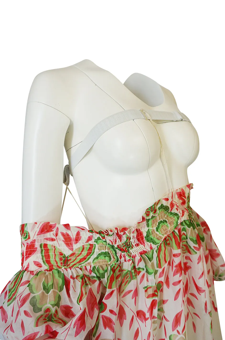 Spring 1978 Yves Saint Laurent Off Shoulder Voluminous Smock Dress