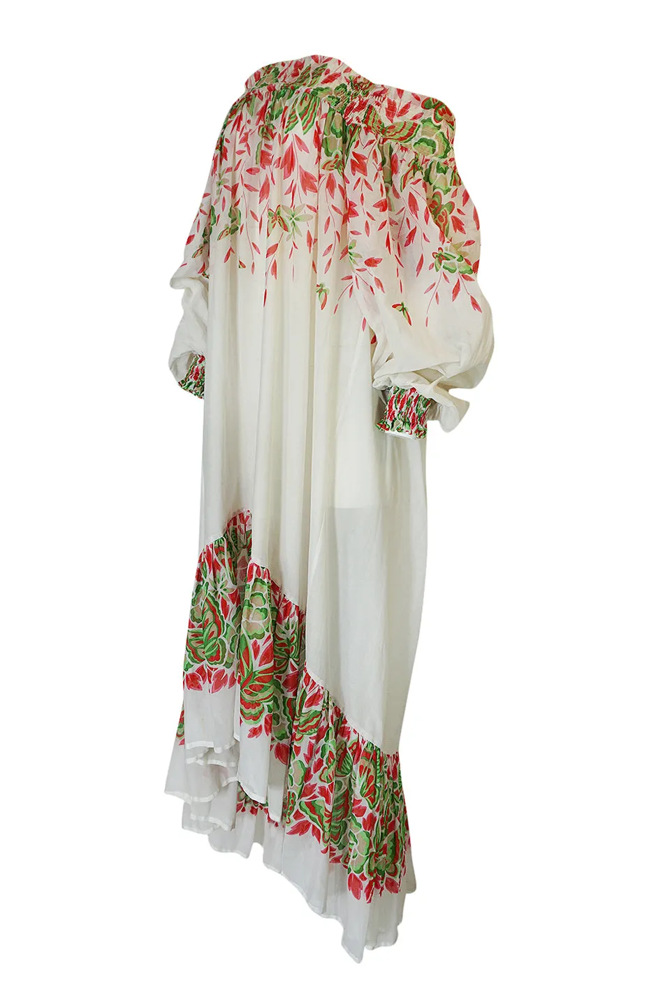 Spring 1978 Yves Saint Laurent Off Shoulder Voluminous Smock Dress
