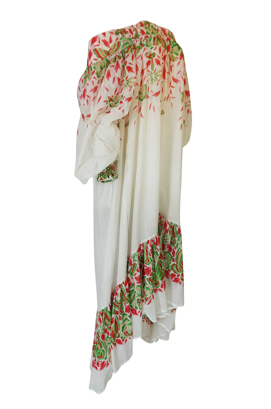 Spring 1978 Yves Saint Laurent Off Shoulder Voluminous Smock Dress