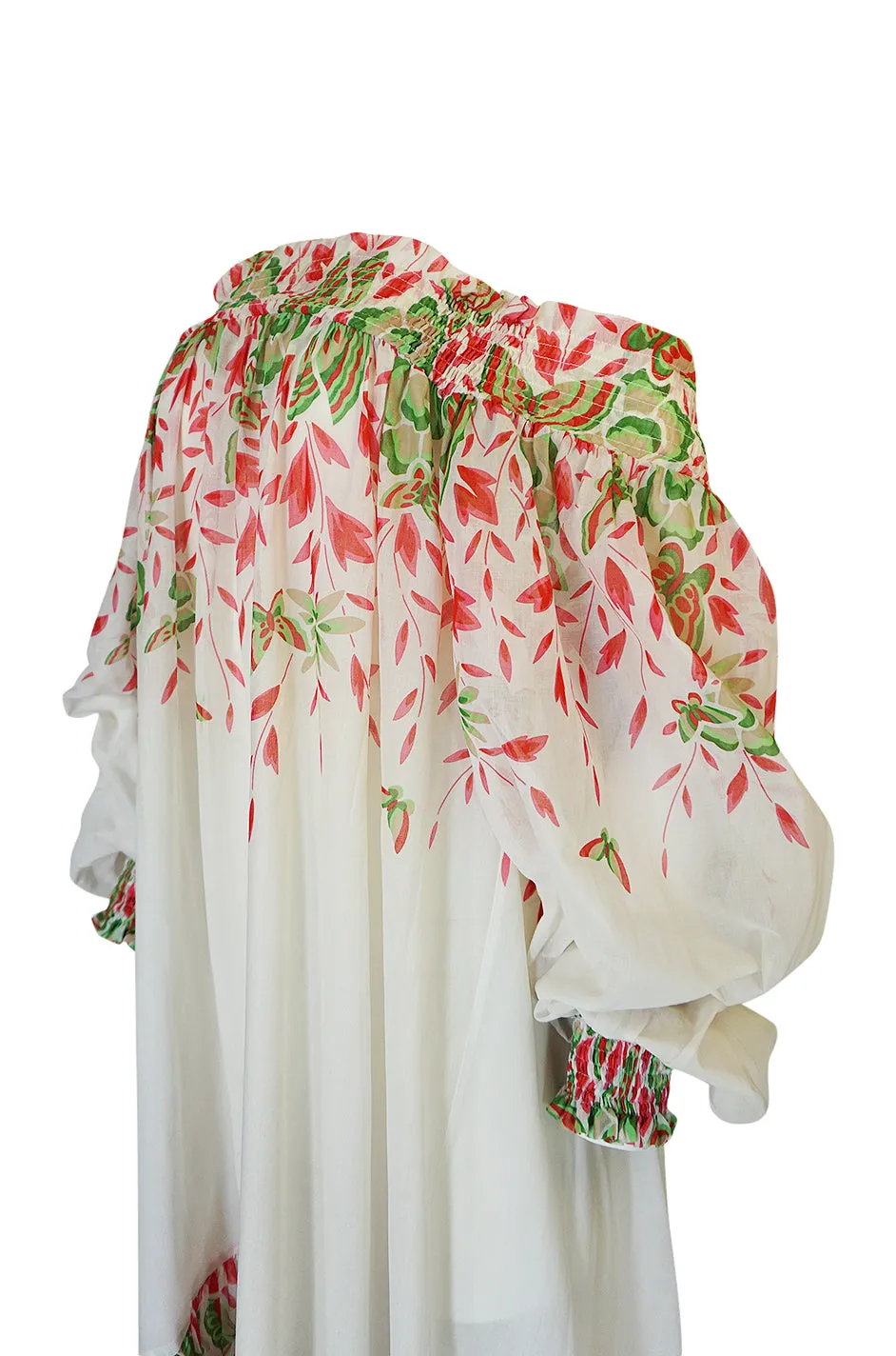 Spring 1978 Yves Saint Laurent Off Shoulder Voluminous Smock Dress