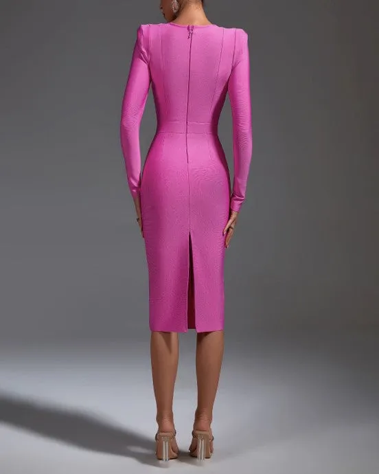 Square Neck Hepburn Bandage Dress