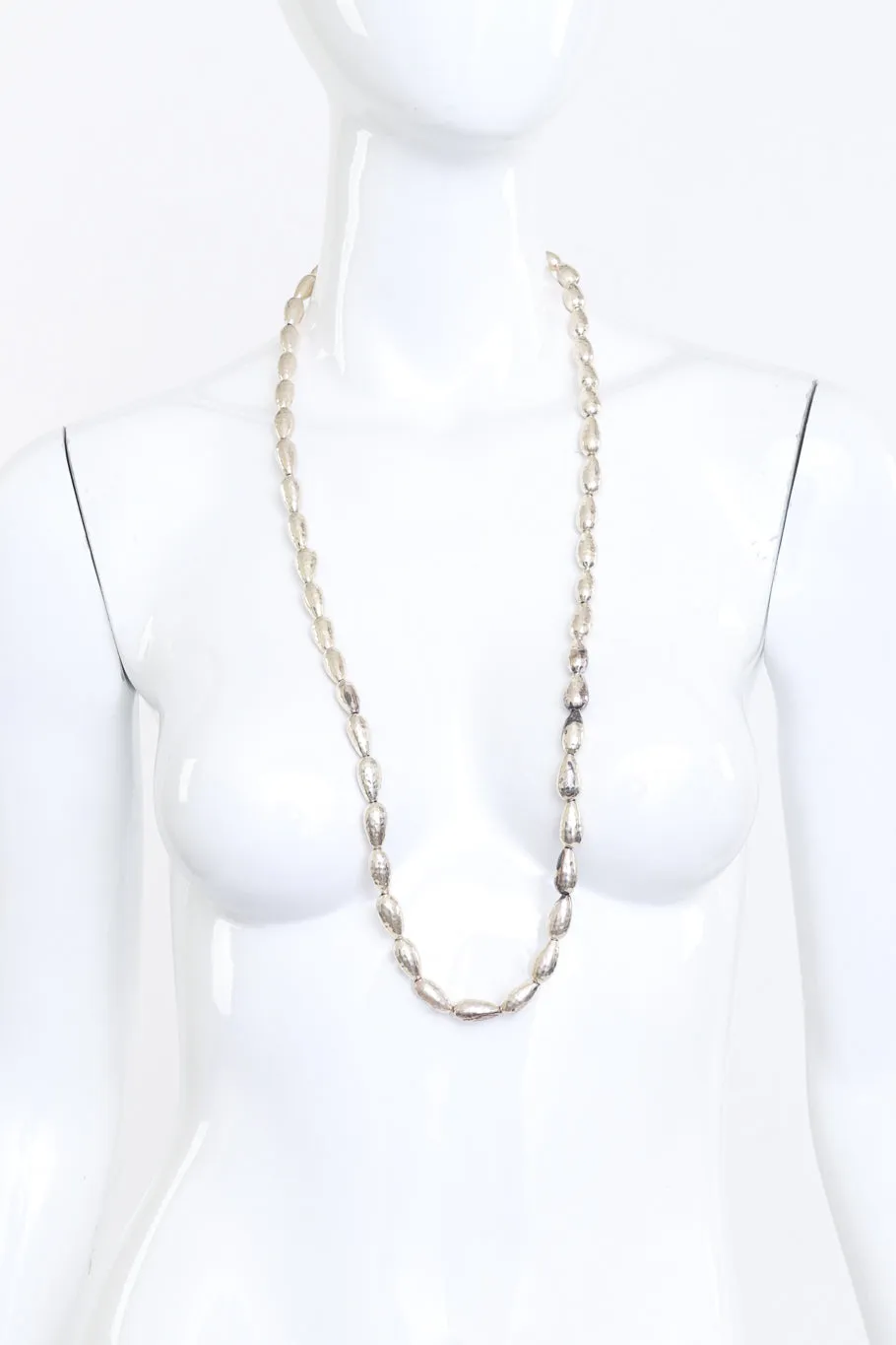 Sterling Silver Hammered Bead Necklace