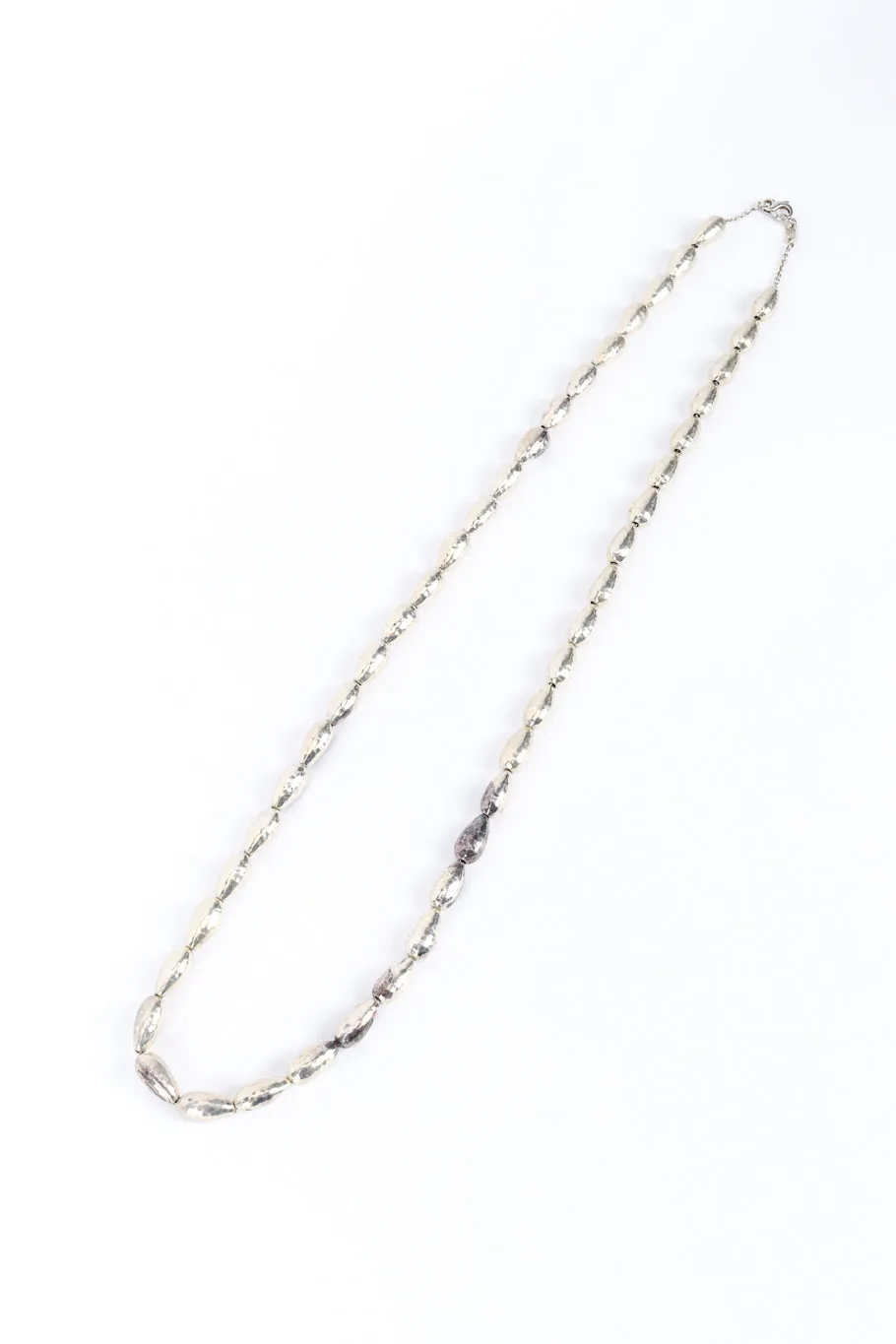Sterling Silver Hammered Bead Necklace
