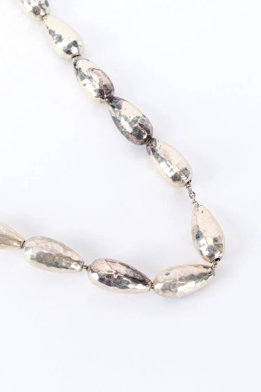 Sterling Silver Hammered Bead Necklace