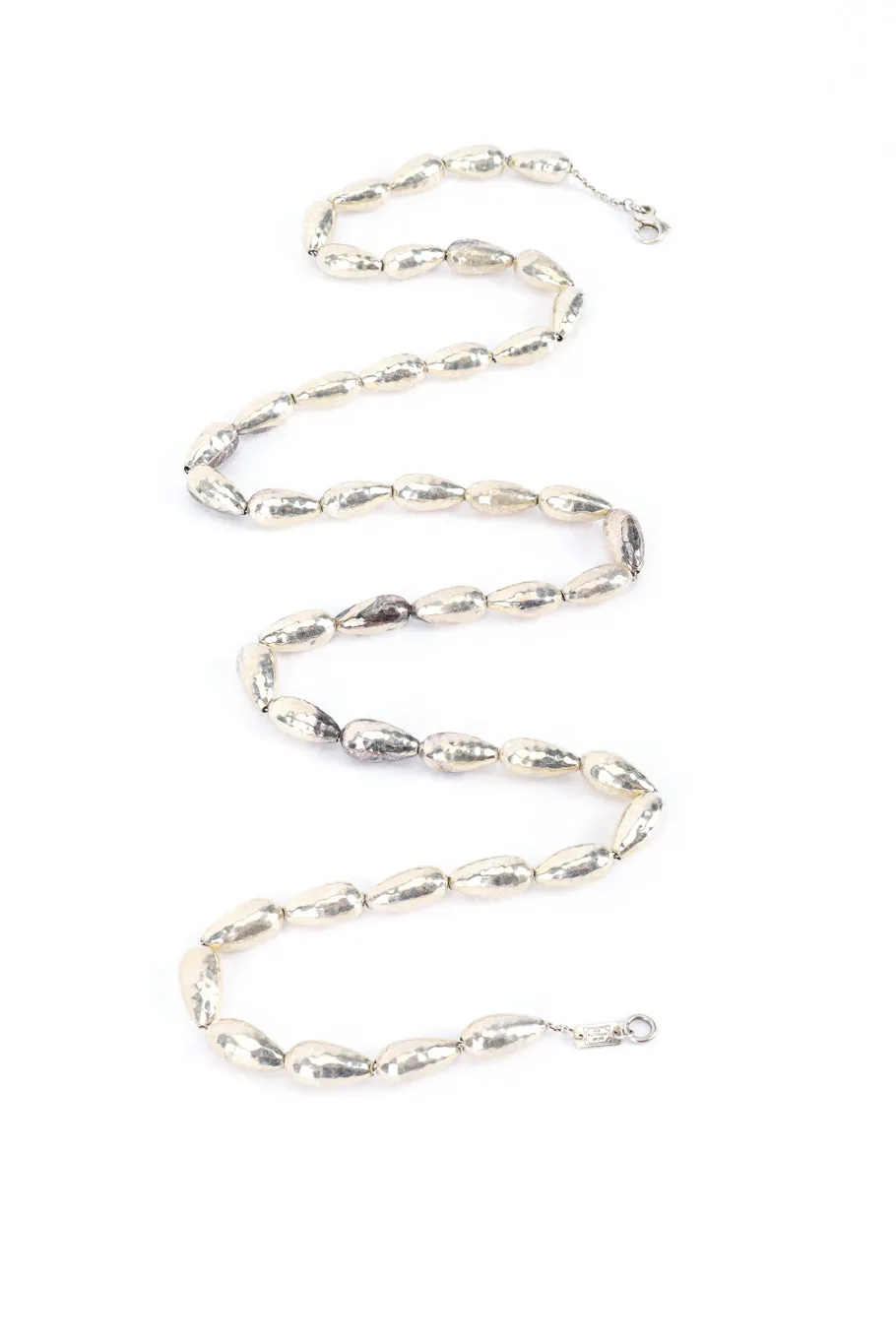 Sterling Silver Hammered Bead Necklace
