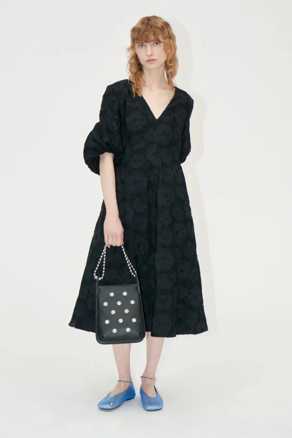 Stine Goya Volume Mid Sleeves Midi Dress