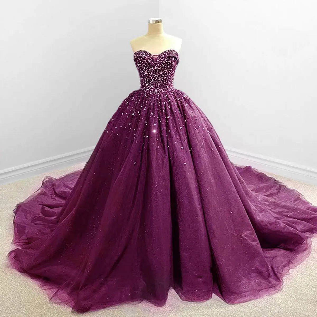 Strapless Dresses Sweetheart Tulle Quinceanera Dresses