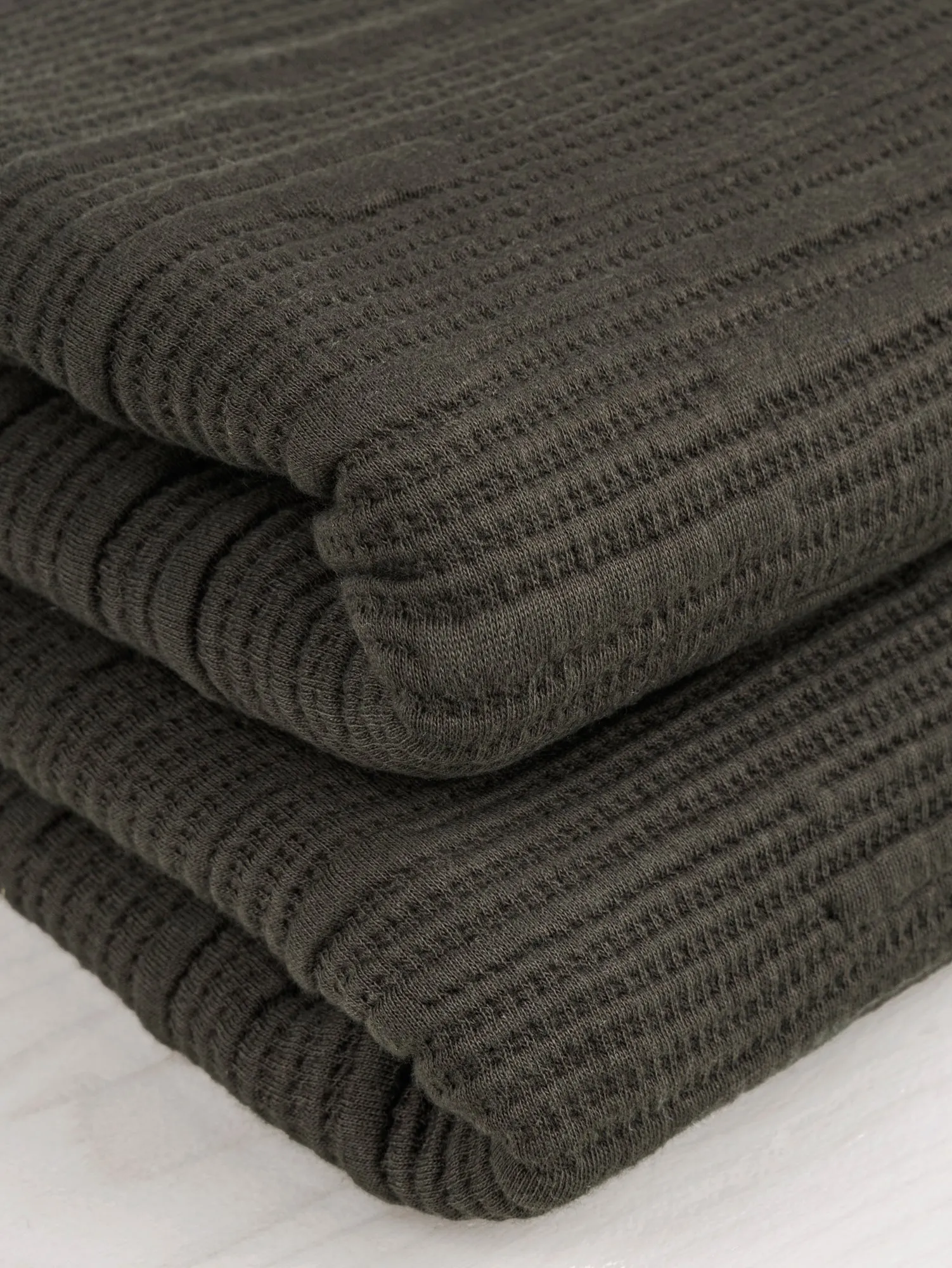 Stripe Textured Jacquard Knit Deadstock - Juniper - Swatch